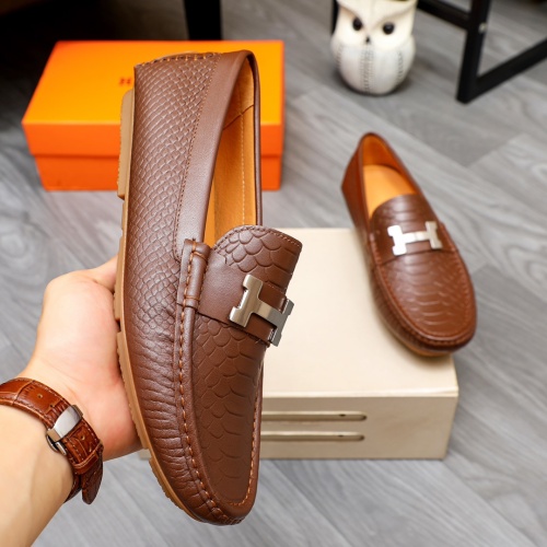 Replica Hermes Leather Shoes For Men #1231630 $68.00 USD for Wholesale