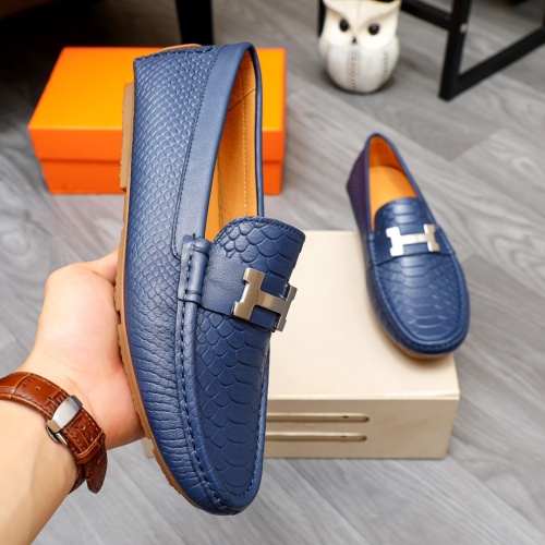 Replica Hermes Leather Shoes For Men #1231633 $68.00 USD for Wholesale