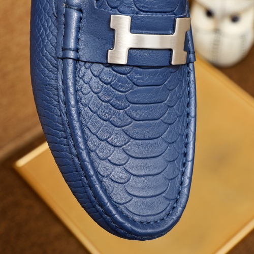 Replica Hermes Leather Shoes For Men #1231633 $68.00 USD for Wholesale