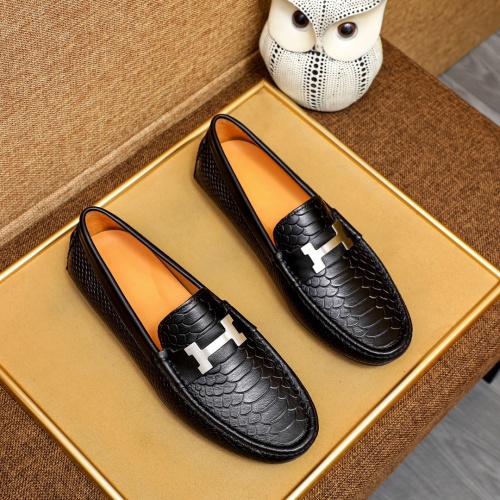 Replica Hermes Leather Shoes For Men #1231636 $68.00 USD for Wholesale