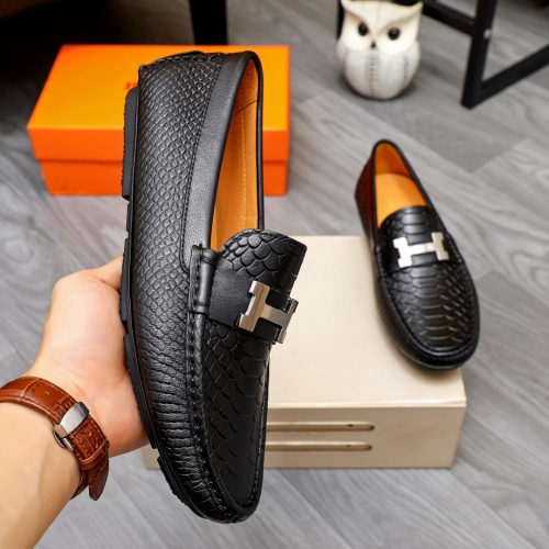 Replica Hermes Leather Shoes For Men #1231636 $68.00 USD for Wholesale