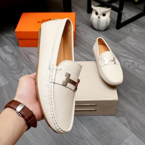 Replica Hermes Leather Shoes For Men #1231640 $68.00 USD for Wholesale