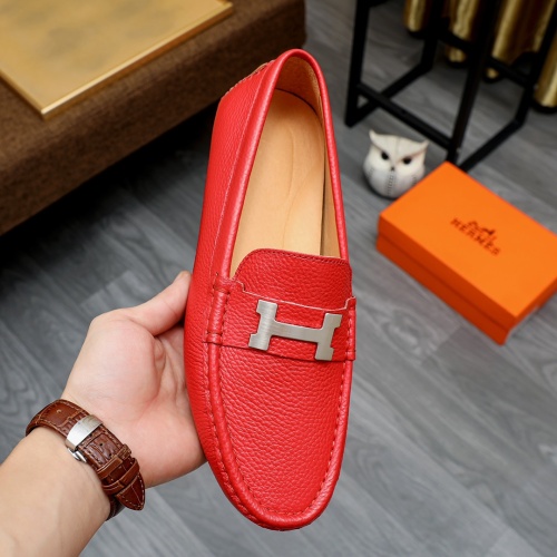 Replica Hermes Leather Shoes For Men #1231641 $68.00 USD for Wholesale