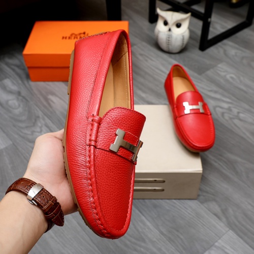 Replica Hermes Leather Shoes For Men #1231641 $68.00 USD for Wholesale