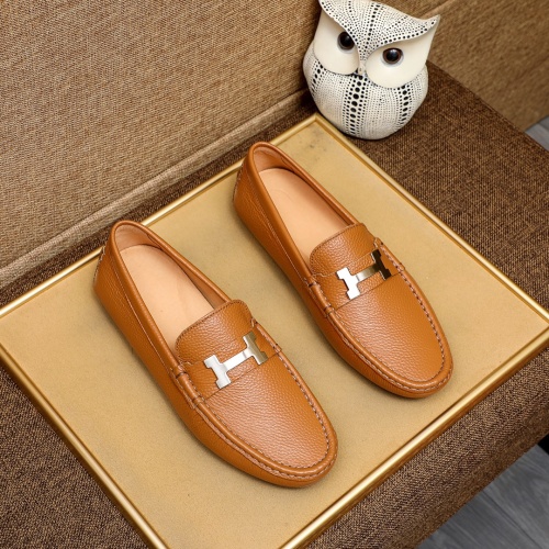 Replica Hermes Leather Shoes For Men #1231644 $68.00 USD for Wholesale