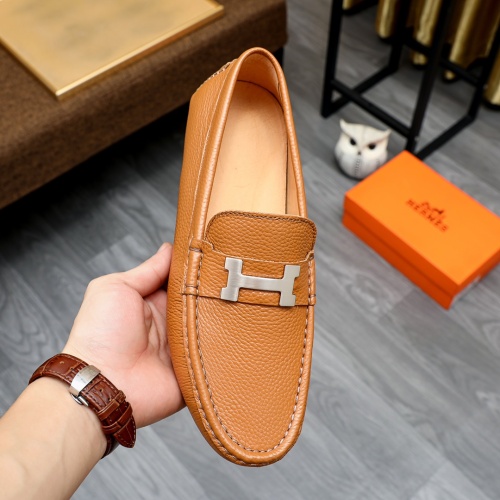 Replica Hermes Leather Shoes For Men #1231644 $68.00 USD for Wholesale