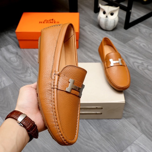 Replica Hermes Leather Shoes For Men #1231644 $68.00 USD for Wholesale