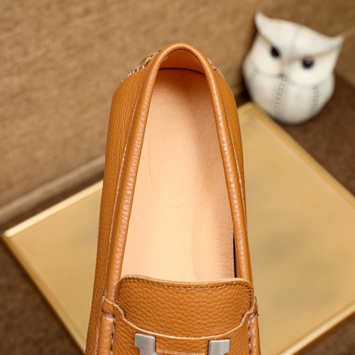 Replica Hermes Leather Shoes For Men #1231644 $68.00 USD for Wholesale