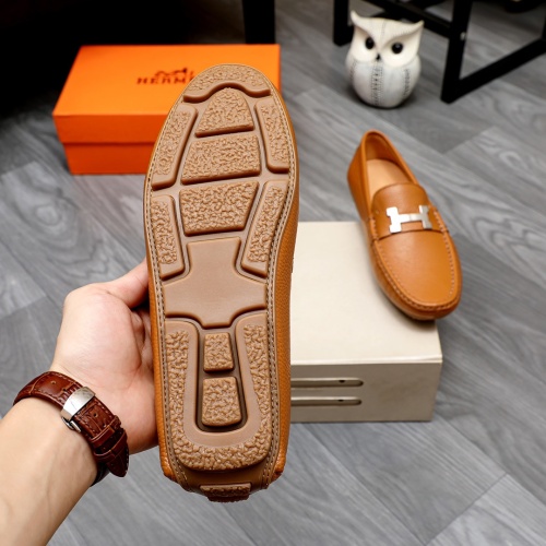 Replica Hermes Leather Shoes For Men #1231644 $68.00 USD for Wholesale