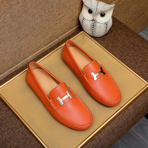 Replica Hermes Leather Shoes For Men #1231647 $68.00 USD for Wholesale