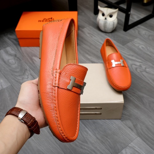 Replica Hermes Leather Shoes For Men #1231647 $68.00 USD for Wholesale