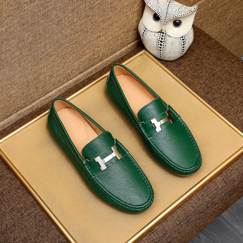 Replica Hermes Leather Shoes For Men #1231650 $68.00 USD for Wholesale