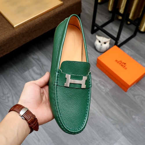 Replica Hermes Leather Shoes For Men #1231650 $68.00 USD for Wholesale