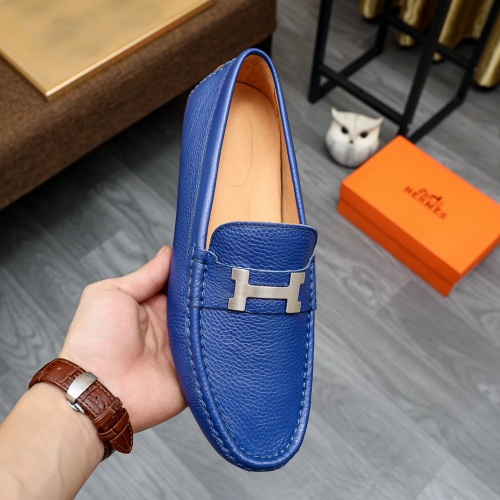 Replica Hermes Leather Shoes For Men #1231651 $68.00 USD for Wholesale