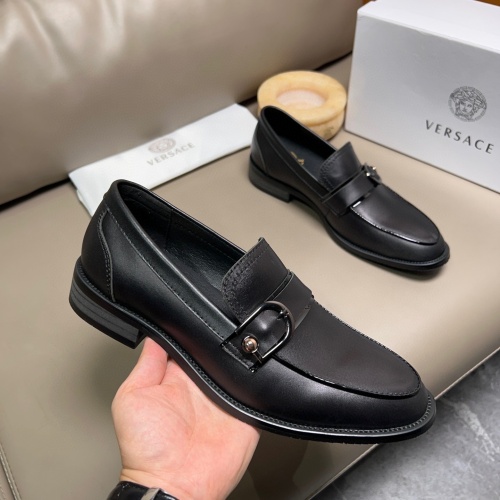 Replica Versace Leather Shoes For Men #1231690 $76.00 USD for Wholesale