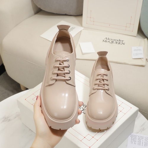 Replica Alexander McQueen Leather Shoes For Women #1231768 $105.00 USD for Wholesale