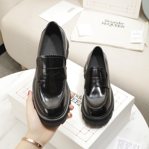 Replica Alexander McQueen Leather Shoes For Women #1231773 $105.00 USD for Wholesale