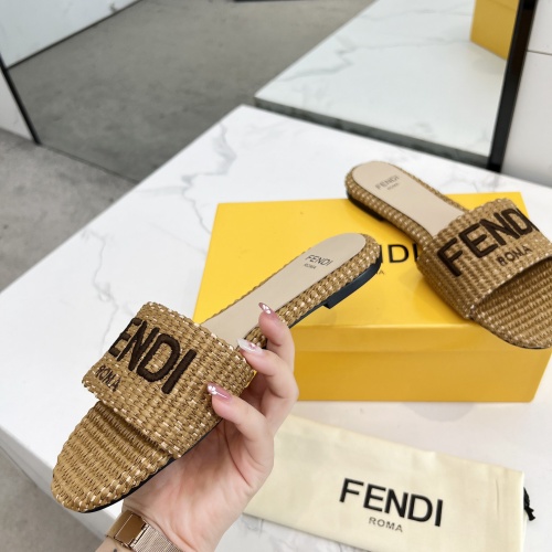 Replica Fendi Slippers For Women #1231807 $82.00 USD for Wholesale