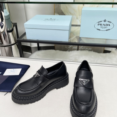 Replica Prada Leather Shoes For Women #1231838 $100.00 USD for Wholesale