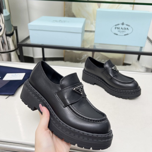 Replica Prada Leather Shoes For Women #1231838 $100.00 USD for Wholesale