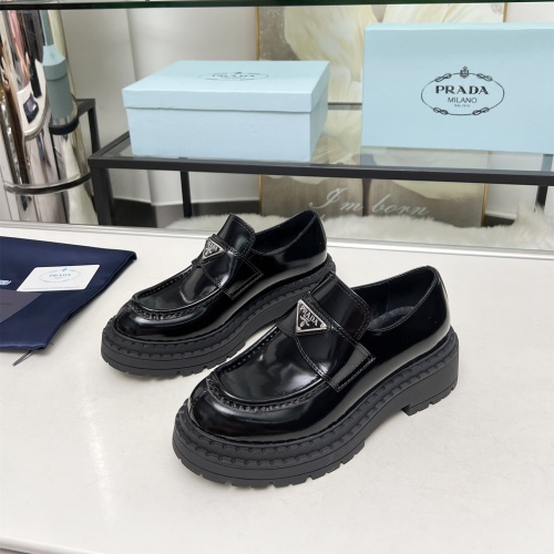 Prada Leather Shoes For Women #1231839 $100.00 USD, Wholesale Replica Prada Leather Shoes