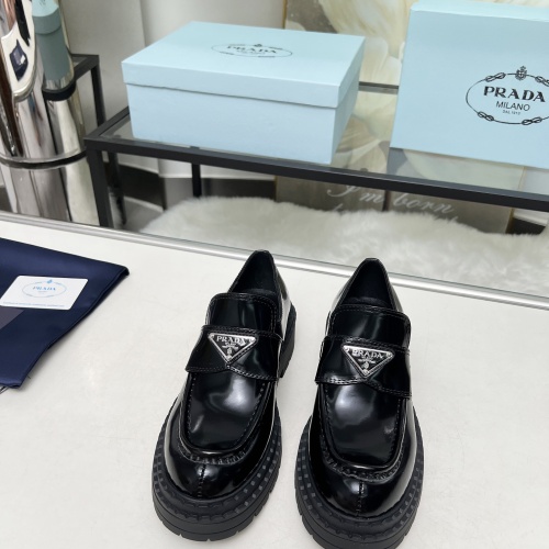 Replica Prada Leather Shoes For Women #1231839 $100.00 USD for Wholesale