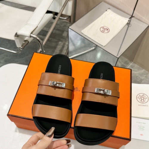 Replica Hermes Slippers For Women #1232086 $98.00 USD for Wholesale