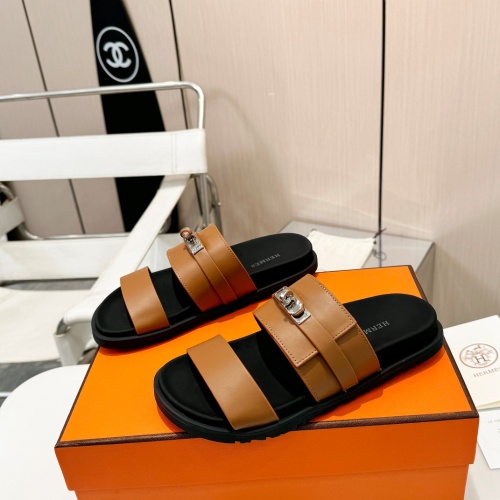 Replica Hermes Slippers For Men #1232087 $98.00 USD for Wholesale