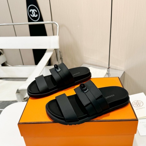 Replica Hermes Slippers For Men #1232094 $98.00 USD for Wholesale