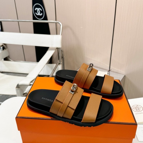 Replica Hermes Slippers For Men #1232105 $98.00 USD for Wholesale