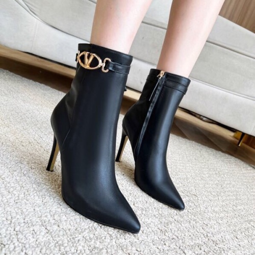 Replica Valentino Boots For Women #1232409 $100.00 USD for Wholesale