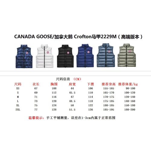 Replica Canada Goose Down Feather Coat Sleeveless For Unisex #1234327 $88.00 USD for Wholesale