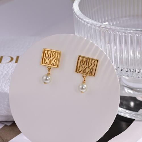 Replica Christian Dior Earrings For Women #1234823 $25.00 USD for Wholesale