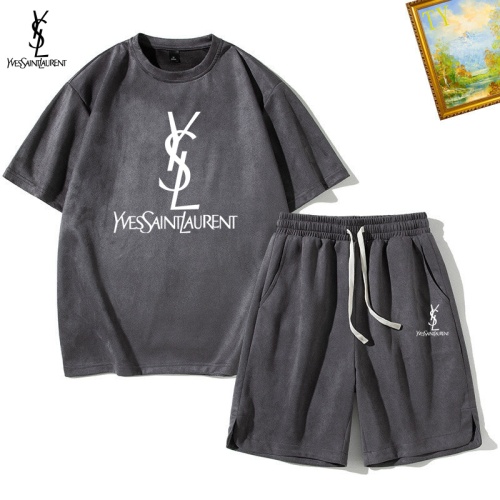 Yves Saint Laurent YSL Tracksuits Short Sleeved For Men #1235358 $48.00 USD, Wholesale Replica Yves Saint Laurent YSL Tracksuits