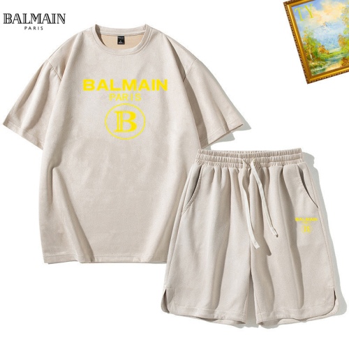 Balmain Tracksuits Short Sleeved For Men #1235413 $48.00 USD, Wholesale Replica Balmain Tracksuits