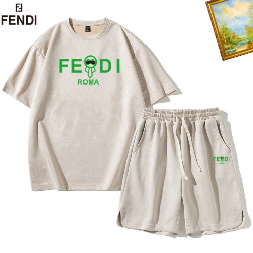 Fendi Tracksuits Short Sleeved For Men #1235453 $48.00 USD, Wholesale Replica Fendi Tracksuits