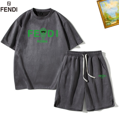 Fendi Tracksuits Short Sleeved For Men #1235454 $48.00 USD, Wholesale Replica Fendi Tracksuits