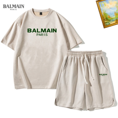 Balmain Tracksuits Short Sleeved For Men #1235469 $48.00 USD, Wholesale Replica Balmain Tracksuits