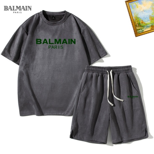 Balmain Tracksuits Short Sleeved For Men #1235470 $48.00 USD, Wholesale Replica Balmain Tracksuits