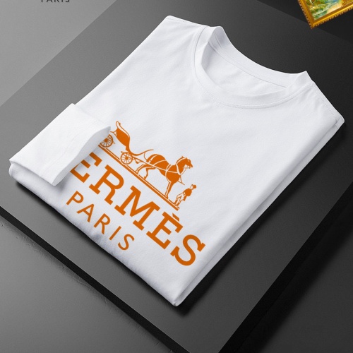 Replica Hermes T-Shirts Long Sleeved For Unisex #1235597 $34.00 USD for Wholesale