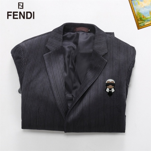 Replica Fendi Jackets Long Sleeved For Men #1235697 $68.00 USD for Wholesale