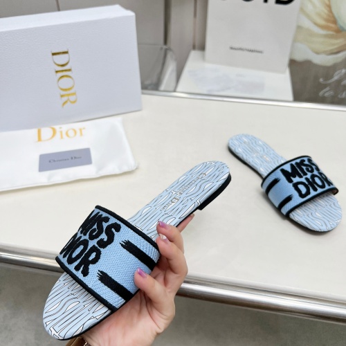 Replica Christian Dior Slippers For Women #1236185 $76.00 USD for Wholesale