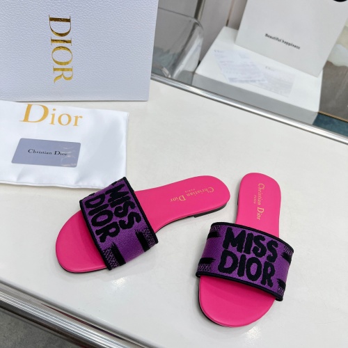 Replica Christian Dior Slippers For Women #1236198 $76.00 USD for Wholesale