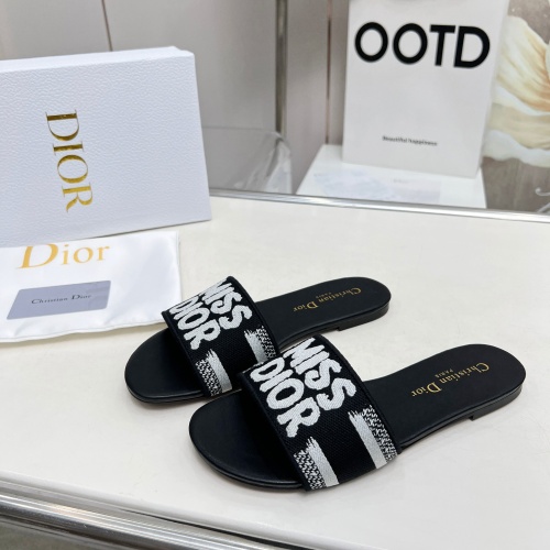 Replica Christian Dior Slippers For Women #1236205 $76.00 USD for Wholesale