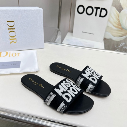 Replica Christian Dior Slippers For Women #1236205 $76.00 USD for Wholesale