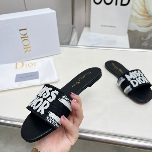 Replica Christian Dior Slippers For Women #1236205 $76.00 USD for Wholesale