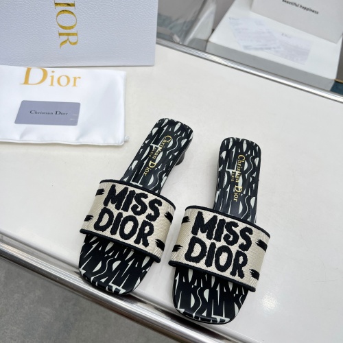 Replica Christian Dior Slippers For Women #1236249 $82.00 USD for Wholesale