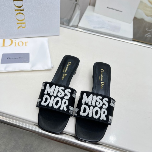 Replica Christian Dior Slippers For Women #1236257 $82.00 USD for Wholesale