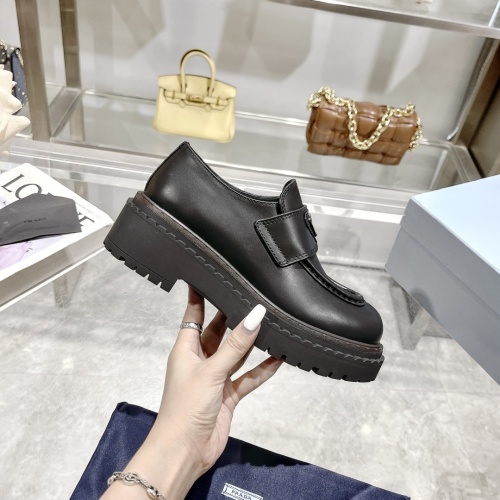 Replica Prada Leather Shoes For Women #1236539 $112.00 USD for Wholesale