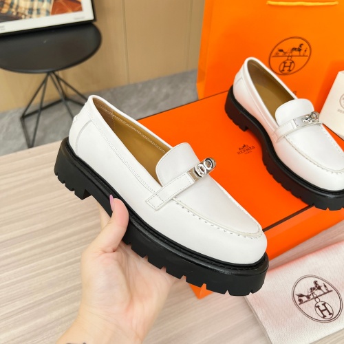 Replica Hermes Leather Shoes For Women #1236600 $102.00 USD for Wholesale